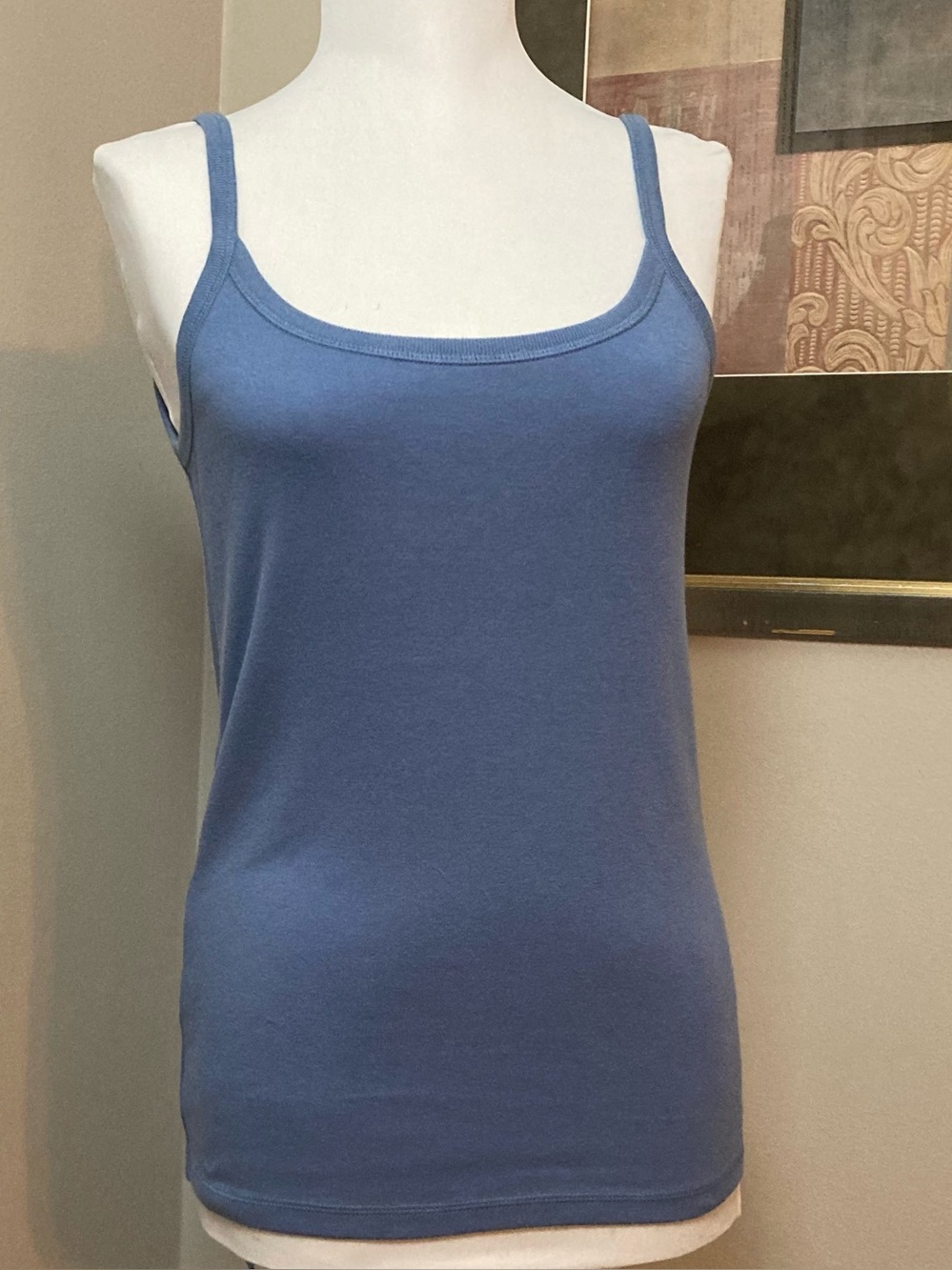 J. Crew Periwinkle Blue Scoop Neck Cotton Tank Top Sz Medium